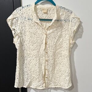 Michael Kors Cream Lace Blouse
